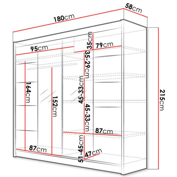Шкаф Space Meble Talin V 180 x 58см x 215 / ЛДСП / White photo 4