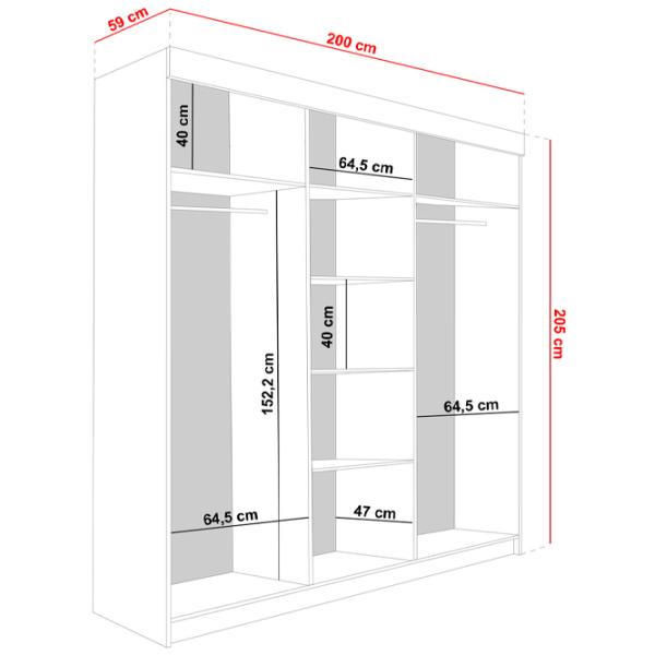 Шкаф Prime Furniture Bill 3 200 x 59см x 205 / ЛДСП / White photo 2 Шкаф Prime Furniture Bill 3 200 x 59см x 205 / ЛДСП / White photo 2