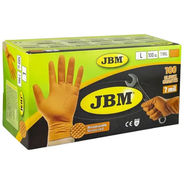 Mănuși de protecție JBM nitrile gloves Nitril/ Orange photo 1