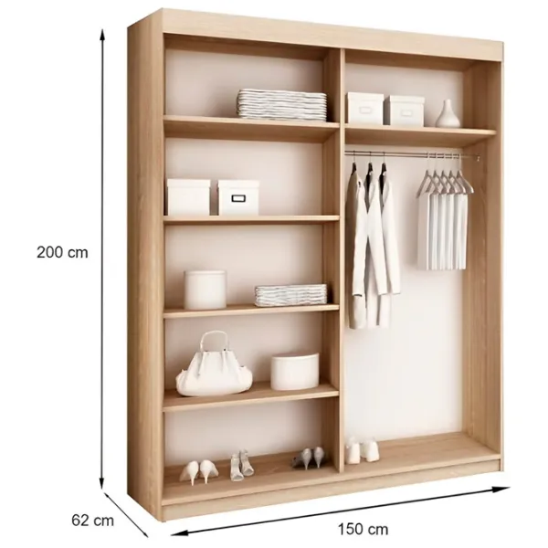 Шкаф Prime Furniture Top 23 150 x 62см x 200 / ЛДСП / White photo 2 Шкаф Prime Furniture Top 23 150 x 62см x 200 / ЛДСП / White photo 2