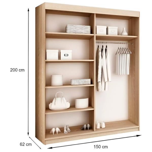 Шкаф Prime Furniture Top 23 150 x 62см x 200 / ЛДСП / White photo 2 Шкаф Prime Furniture Top 23 150 x 62см x 200 / ЛДСП / White photo 2