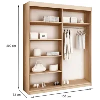 Шкаф Prime Furniture Top 23 150 x 62см x 200 / ЛДСП / White photo 2