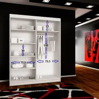 Шкаф Prime Furniture Top 23 150 x 62см x 200 / ЛДСП / White photo 4