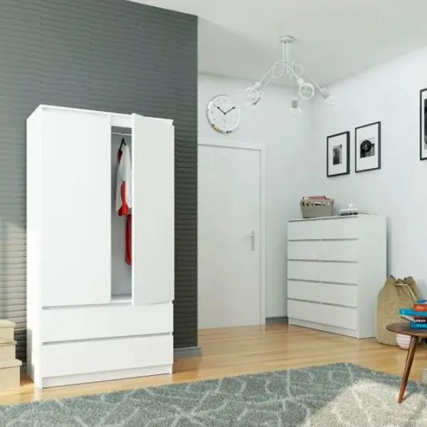 Dulap Akord S90 2D2SZ 90 x 51 x 180 / PAL / White photo 3