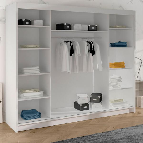 Шкаф Space Meble Derby VI 200 x 58см x 215 / ЛДСП / White photo 2 Шкаф Space Meble Derby VI 200 x 58см x 215 / ЛДСП / White photo 2