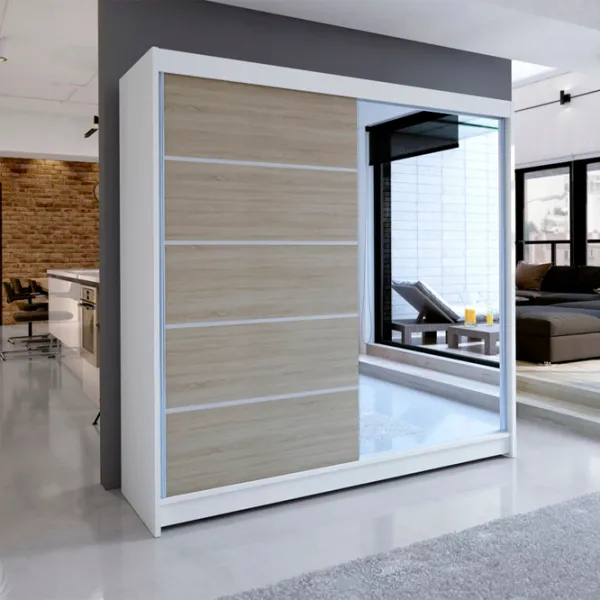 Dulap Space Meble Talin III 180 x 58 x 215 / PAL / White photo 2