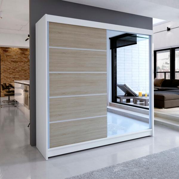 Dulap Space Meble Talin III 180 x 58 x 215 / PAL / White photo 2