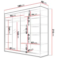 Шкаф Space Meble Talin III 180 x 58см x 215 / ЛДСП / White photo 4