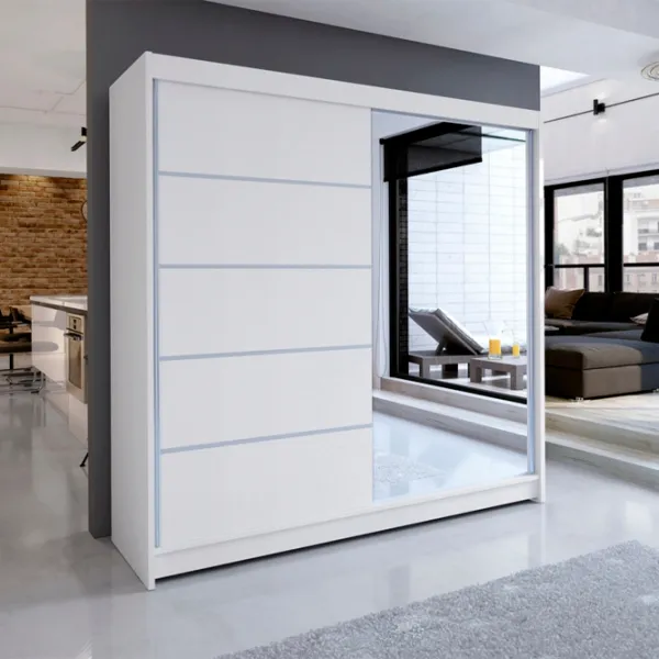 Dulap Space Meble Talin III 180 x 58 x 215 / PAL / White photo 2 Dulap Space Meble Talin III 180 x 58 x 215 / PAL / White photo 2