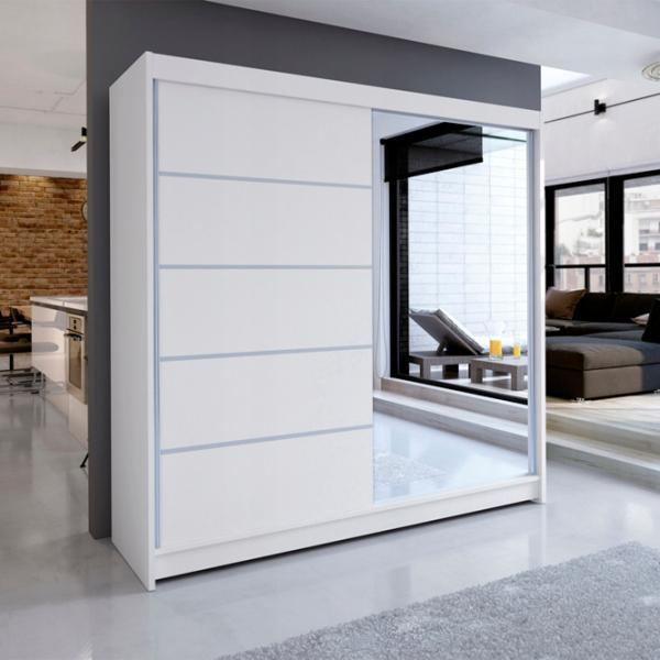 Dulap Space Meble Talin III 180 x 58 x 215 / PAL / White photo 2 Dulap Space Meble Talin III 180 x 58 x 215 / PAL / White photo 2