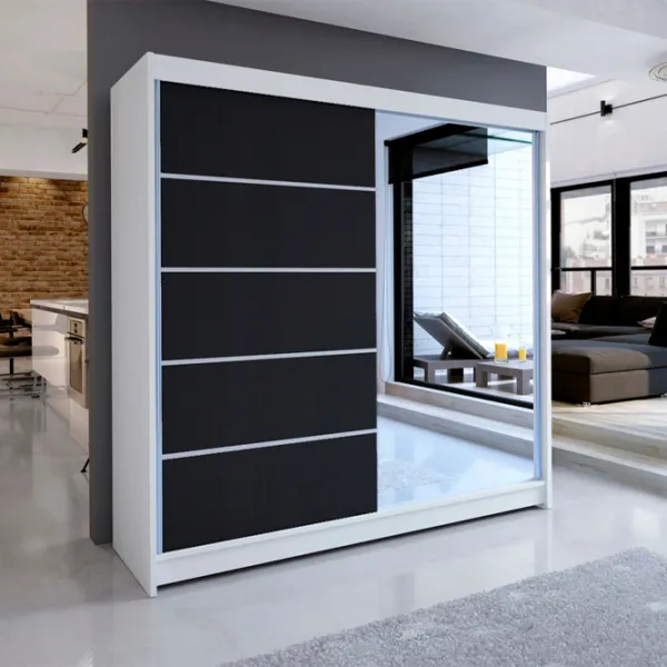 Dulap Space Meble Talin III 180 x 58 x 215 / PAL / White photo 2 Dulap Space Meble Talin III 180 x 58 x 215 / PAL / White photo 2