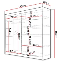 Шкаф Space Meble Talin III 180 x 58см x 215 / ЛДСП / White photo 4