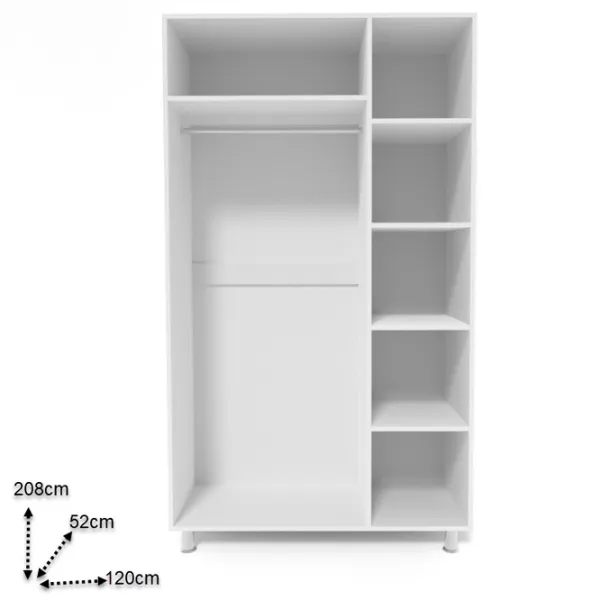 Dulap Smartex N3 120 x 52 x 208 / PAL / White photo 2 Dulap Smartex N3 120 x 52 x 208 / PAL / White photo 2