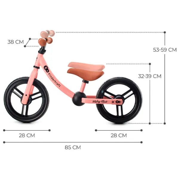 Bicicletă fără pedale KinderKraft 2Way Next 11" 11" Metal/ Pink photo 6 Bicicletă fără pedale KinderKraft 2Way Next 11" 11" Metal/ Pink photo 6