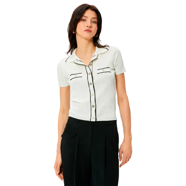 Tricou pentru femei Koton 4SAK90118HT 100% poliester/ White photo 1 Tricou pentru femei Koton 4SAK90118HT 100% poliester/ White photo 1