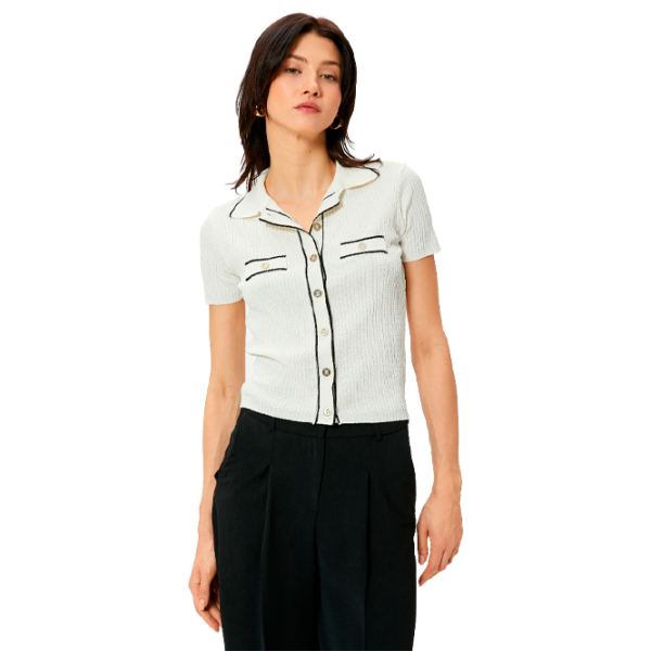 Tricou pentru femei Koton 4SAK90118HT 100% poliester/ White photo 1 Tricou pentru femei Koton 4SAK90118HT 100% poliester/ White photo 1