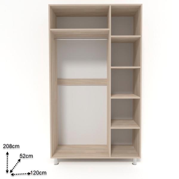 Dulap Smartex N3 120 x 52 x 208 / PAL / Stejar deschis photo 2