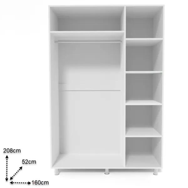 Dulap Smartex N3 160 x 52 x 208 / PAL / Graphit - Stejar Deschis photo 2 Dulap Smartex N3 160 x 52 x 208 / PAL / Graphit - Stejar Deschis photo 2
