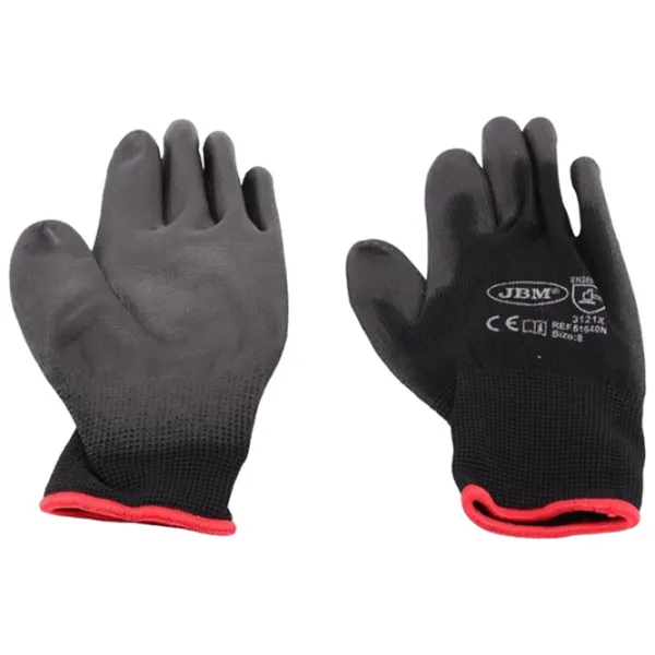 Mănuși de protecție JBM Polyurethane gloves Poliuretan/ Black photo 1 Mănuși de protecție JBM Polyurethane gloves Poliuretan/ Black photo 1