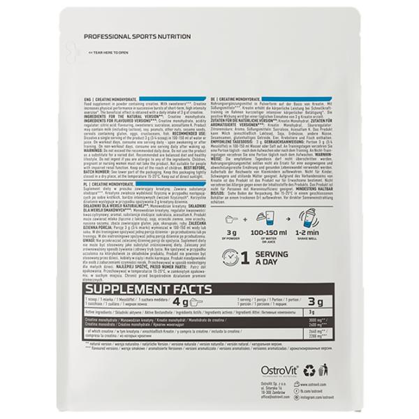 Creatină OstroVit Creatine Monohydrate (5902232610260) 500 g photo 3 Creatină OstroVit Creatine Monohydrate (5902232610260) 500 g photo 3