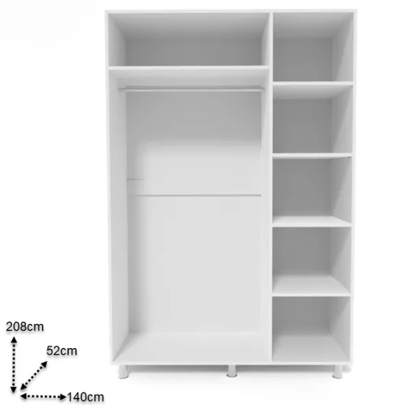 Dulap Smartex N3 140 x 52 x 208 / PAL / White photo 2 Dulap Smartex N3 140 x 52 x 208 / PAL / White photo 2