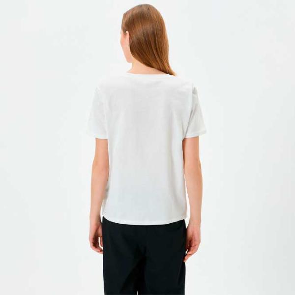 Tricou pentru femei Koton 4SAK50366EK 100% bumbac/ White photo 4 Tricou pentru femei Koton 4SAK50366EK 100% bumbac/ White photo 4