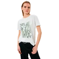Tricou pentru femei Koton 4SAK50366EK 100% bumbac/ White