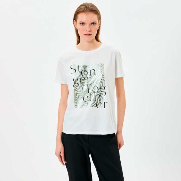 Tricou pentru femei Koton 4SAK50366EK 100% bumbac/ White photo 3