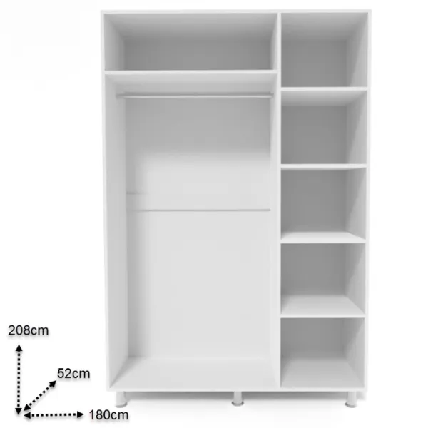 Dulap Smartex N3 180 x 52 x 208 / PAL / White photo 2 Dulap Smartex N3 180 x 52 x 208 / PAL / White photo 2