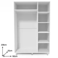Шкаф Smartex N3 180 x 52см x 208 / ЛДСП / White photo 2