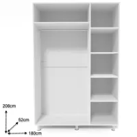Dulap Smartex N3 180 x 52 x 208 / PAL / White photo 2