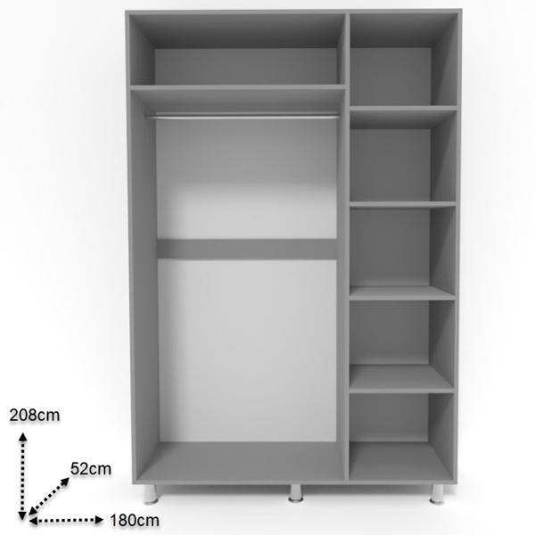 Шкаф Smartex N3 180 x 52см x 208 / ЛДСП / Графитовый photo 2