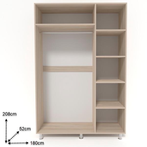 Dulap Smartex N3 180 x 52 x 208 / PAL / Stejar deschis photo 2 Dulap Smartex N3 180 x 52 x 208 / PAL / Stejar deschis photo 2