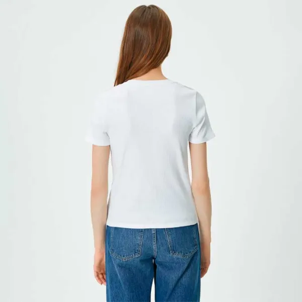 Tricou pentru femei Koton 4SAK50009EK 97% bumbac/ White photo 5 Tricou pentru femei Koton 4SAK50009EK 97% bumbac/ White photo 5