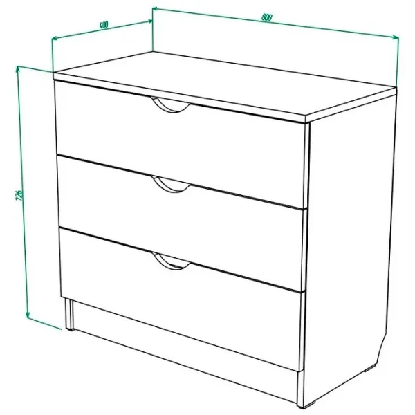 Комод ML-Mobila Junior 6 72.6 x 80 x 40см/ ДСП/ Белый photo 3 Комод ML-Mobila Junior 6 72.6 x 80 x 40см/ ДСП/ Белый photo 3