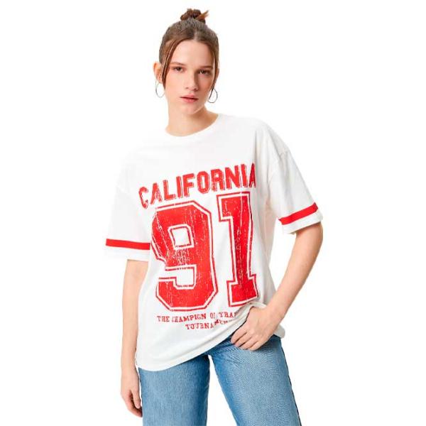 Футболка для женщин Koton 4SAL10150IK 100% хлопок/ White photo 1 Футболка для женщин Koton 4SAL10150IK 100% хлопок/ White photo 1