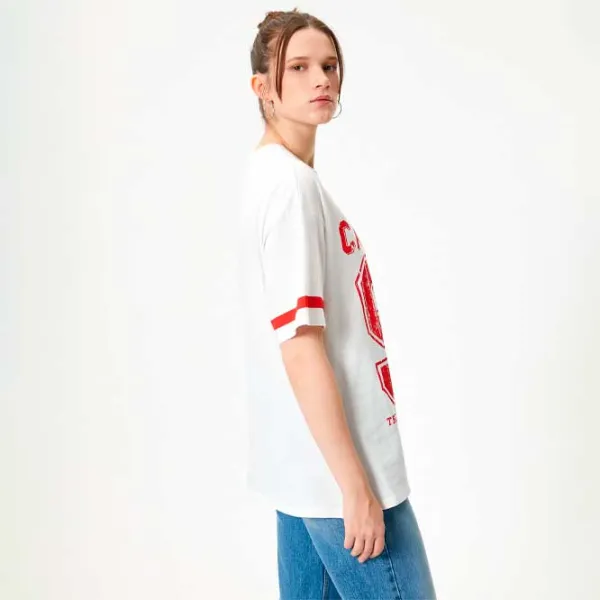 Футболка для женщин Koton 4SAL10150IK 100% хлопок/ White photo 2 Футболка для женщин Koton 4SAL10150IK 100% хлопок/ White photo 2