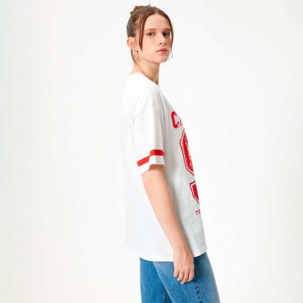 Футболка для женщин Koton 4SAL10150IK 100% хлопок/ White photo 2 Футболка для женщин Koton 4SAL10150IK 100% хлопок/ White photo 2