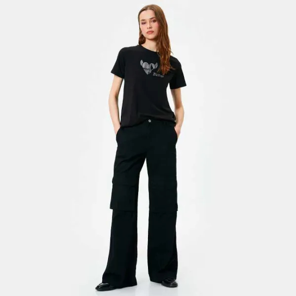Tricou pentru femei Koton 4SAK50131EK 100% bumbac/ Black photo 5 Tricou pentru femei Koton 4SAK50131EK 100% bumbac/ Black photo 5