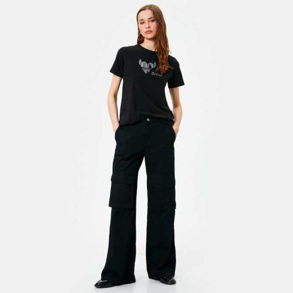 Tricou pentru femei Koton 4SAK50131EK 100% bumbac/ Black photo 5 Tricou pentru femei Koton 4SAK50131EK 100% bumbac/ Black photo 5