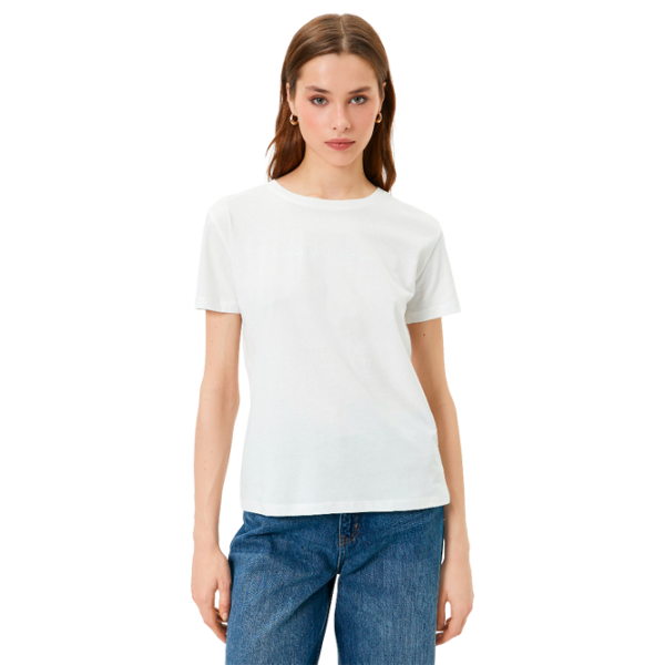 Tricou pentru femei Koton 4SAK50429EK 100% bumbac/ White photo 1