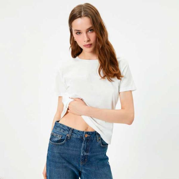 Tricou pentru femei Koton 4SAK50429EK 100% bumbac/ White photo 3