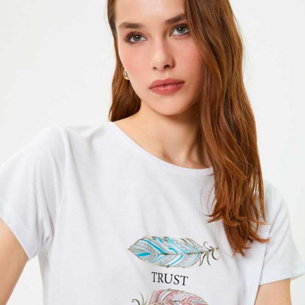 Tricou pentru femei Koton 4SAK50365EK 65% poliester , 35% viscoză/ White photo 5