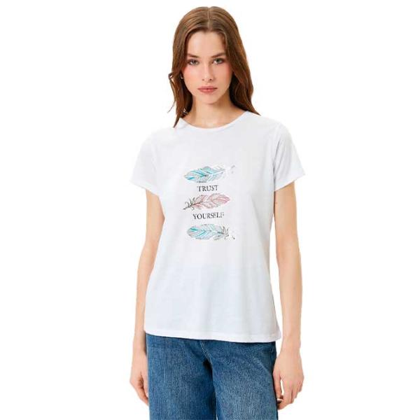 Tricou pentru femei Koton 4SAK50365EK 65% poliester , 35% viscoză/ White photo 1