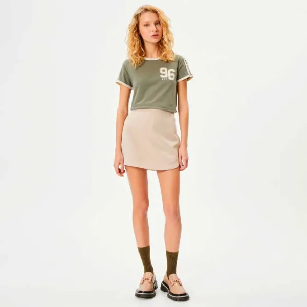 Tricou pentru femei Koton 4WAL10516IK 97% bumbac/ Khaki photo 2