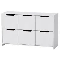 Комод KompaniT 6D 80 x 130 x 42см/ ЛДСП/ Нимфея Альба