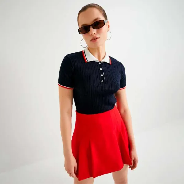 Tricou pentru femei Koton 4SAK90079HT 42% poliester/ Navy photo 2 Tricou pentru femei Koton 4SAK90079HT 42% poliester/ Navy photo 2