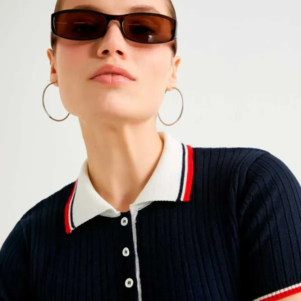 Tricou pentru femei Koton 4SAK90079HT 42% poliester/ Navy photo 3 Tricou pentru femei Koton 4SAK90079HT 42% poliester/ Navy photo 3