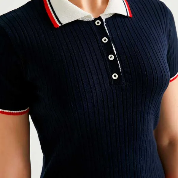 Tricou pentru femei Koton 4SAK90079HT 42% poliester/ Navy photo 5 Tricou pentru femei Koton 4SAK90079HT 42% poliester/ Navy photo 5