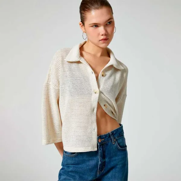 Футболка для женщин Koton 4SAL10686IK 50% хлопок/ Бежевый photo 4